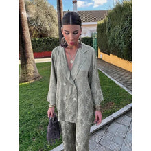 Elegantes Jacquard-Set | Luxuriös & Zeitlos | Zweiteiliges Outfit – Grün