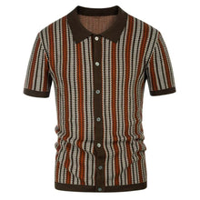 Atmungsaktive Herren Chevron Poloshirt mit Knopfleiste – Julian – Braun