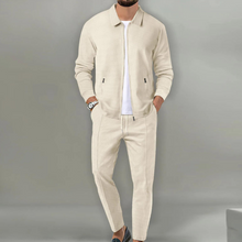 Herren Freizeitanzug – Stilvolles Zweiteiler-Set mit Jacke & Hose – Beige