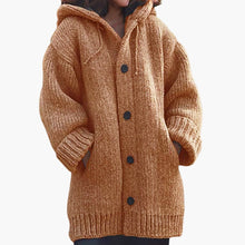 Langer Kapuzen Cardigan für Damen – Orange