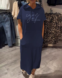 Catalina | Bequemes Hoodie-Kleid – Marineblau (Fast ausverkauft)