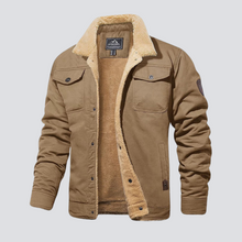 Klassische Utility-Jacke mit kuscheligem Sherpa-Futter für Männer – Khaki