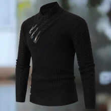 Galen - Langärmeliger Strickpullover – Schwarz