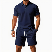 Aldrin - Trendiges Polo- und Short-Set für Männer – Marineblau