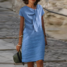Sheri - Elegantes Leinen-Etuikleid für Damen – Blau