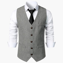 Herringbone Trachtenweste für Herren - Oktoberfest 2025 – Grau