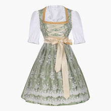 Schnürmieder Dirndl kleid für Damen - Oktoberfest 2025 – Grün