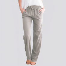 Damen Leichte Hose mit Elastischem Bund – Grau