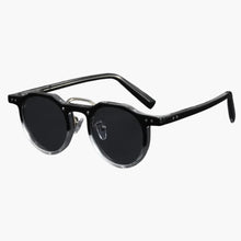 Damen Sonnenbrille rund mit UV400 Schutz und Acetatrahmen – Schwarz