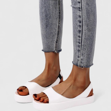 Elsa | Damen Plattform Slingback Sandalen – Weiß