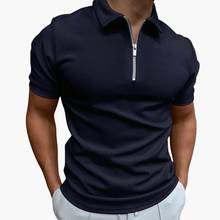 Simon | Herren-Poloshirt mit Reißverschluss – Marineblau
