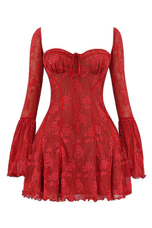 Elegantes luxuriöses Minikleid – Rot