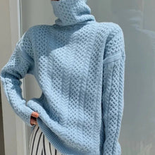 Kuscheliger Damen Pullover | Rollkragen – Blau
