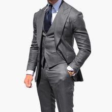 Herren Anzug dreiteilig mit Weste Jacke und Hose – Grau