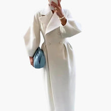Langer Trenchcoat mit Revers für Damen – Weiß