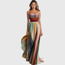 Regine | Damen Trägerlos Mehrfarbig Shorts Maxi Kleid – Prämie