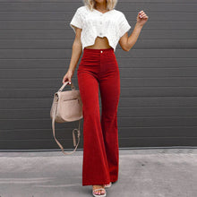 High-Waist-Jeans | Schlaghose | Retro & Moderner – Rot