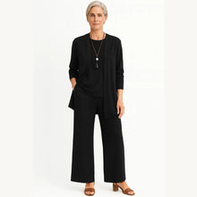Kirsten | Damen Minimalistisches Dreiteiliges Lounge Set – Schwarz