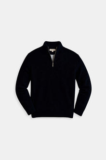 Minimalistischer Sweatshirt mit Reißverschlusskragen – Schwarz