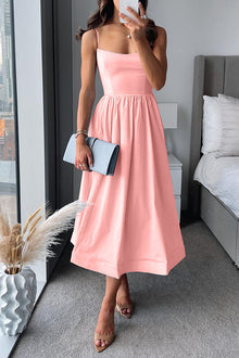 Martina  | Elegantes Midi mit Trägern – Rosa (Begrenzte Verfügbarkeit)