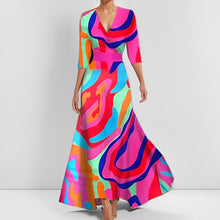 Delores - Langes Kleid mit Blumendesign und langen Ärmeln – Bunt