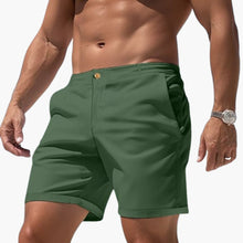 Herren Sommer Shorts mit Seitentaschen und Umschlagsäumen – Grün
