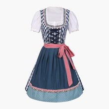 Dirndl Damen Blau Kariert mit Schürze und Bluse - Anna – Blau