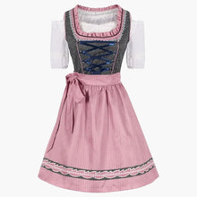 Mieder-Dirndl Kleid mit Schnürung für Damen - Oktoberfest 2025 – Rosa