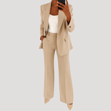 Maßgeschneidertes zweiteiliges Hosenanzug-Set für Damen – Beige