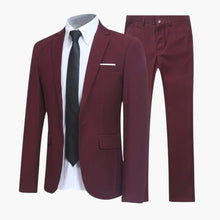 2-teiliges Anzug Set - Slim Fit Herrenanzug für Business Look – Rot