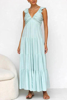 Boho-Maxikleid | Luftig & Romantisch | Volant-Design – Blau