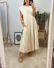 Sylmie - Elegant Lang Kleid – Beige