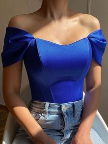 Meghan - Top Festlich Elegant Damen – Blau