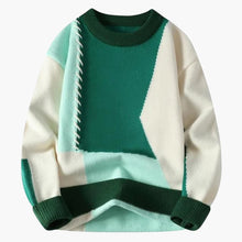 Sander™ | Patchwork-Pullover – Grün/Weiß