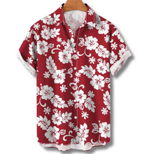 Michael | Hawaiianisches Kurzarmhemd mit floralem Allover-Print – Rot