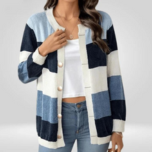Nashawn | Gestreifte Strickjacke – Blau
