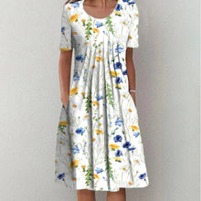 Grace | Effortless Floral Pocket Midi Dress – Florales Gelb