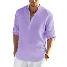 Andrew - Herren-Leinenhemd – Lila