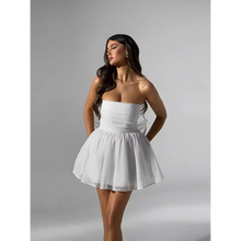 Glitzerndes Mini-Kleid | Trägerlos & Elegant | Party-Highlight – Weiß