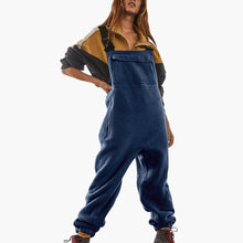 Alina | Verstellbarer Fleece-Overall aus Cordstoff – Marineblau