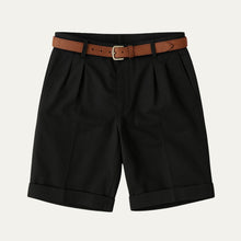 Oliver | Aufgeschlagener Saum Knielang Chinoshorts – Schwarz