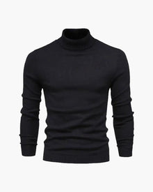 Cameron | Slim Fit Herren Rollkragen Strickpullover – Schwarz