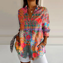 Damen Bluse mit Blumenmuster – Langarm, luftiger Schnitt, elegant – Mehrfarbig