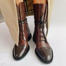 Stiefelette Damen Absatz Warm | Elegant Schnürung – Braun