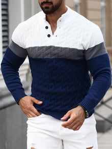 Lilfad - Lässiger Strick Pullover Mit Stehkragen – Weiß