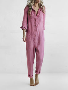 Sveltea - Jumpsuit mit Knopfleiste – Rosa