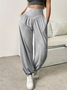 Millora – Weiche, Elastische Hose MIT Weitem Bein – Grau