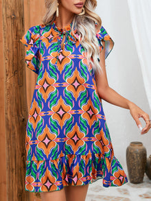 Yolanda® | Sommerkleid mit Lotusblatt-Print – Orange