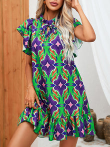 Yolanda® | Sommerkleid mit Lotusblatt-Print – Violett