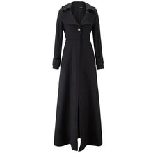 Damen Wintermantel | Langer Trenchcoat | Elegant & Wärmend | Winddicht – Schwarz